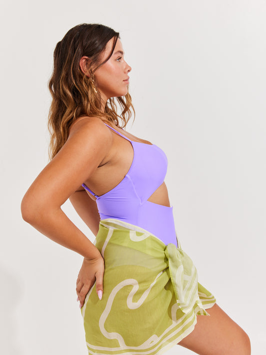 Short Pareo ~  Green Abstract print