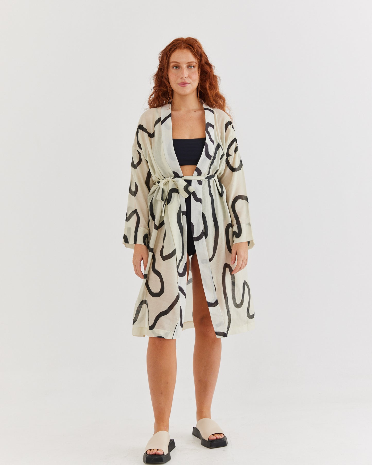 Abstract Kimono Dress