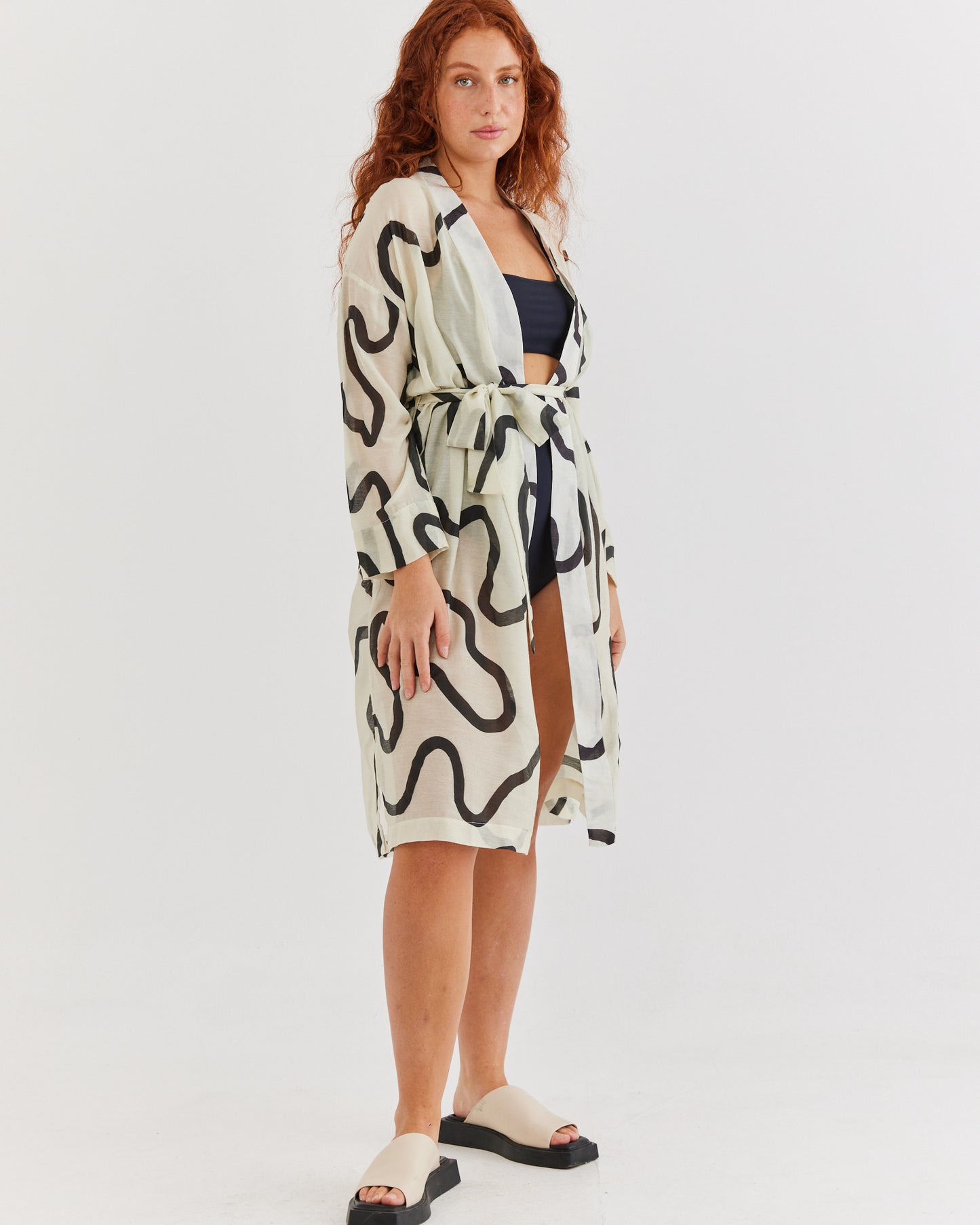 Abstract Kimono Dress