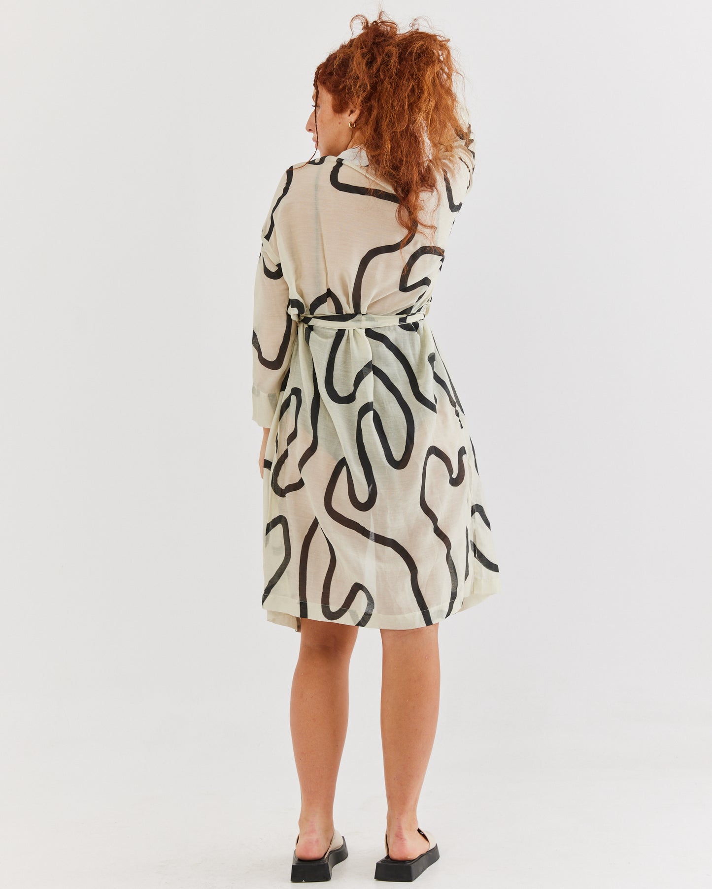 Abstract Kimono Dress