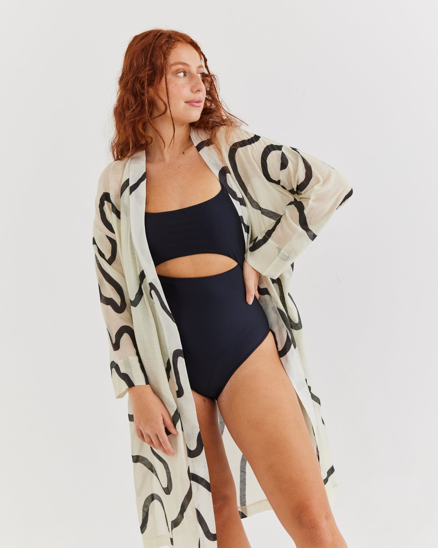 Abstract Kimono Dress