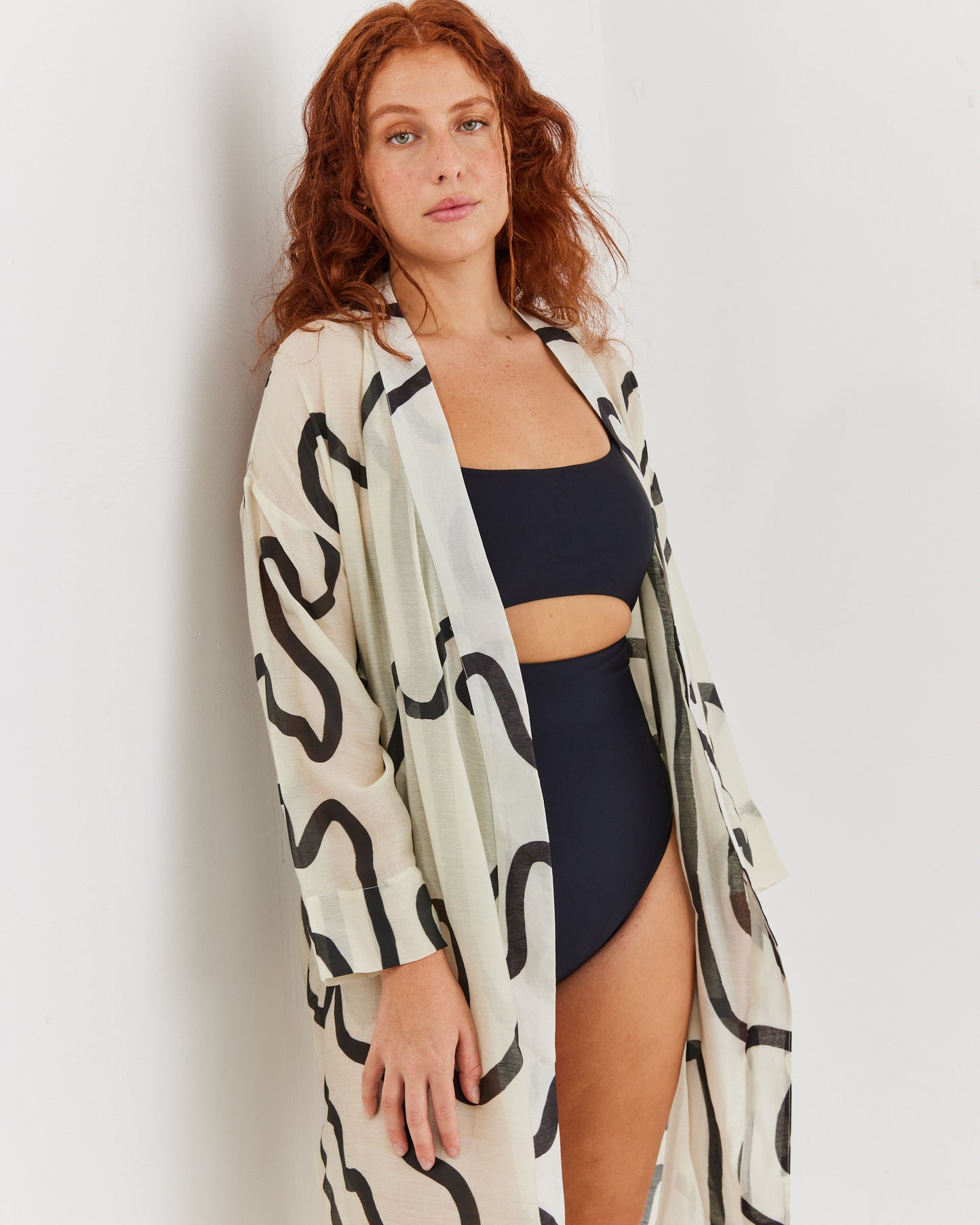 Abstract Kimono Dress
