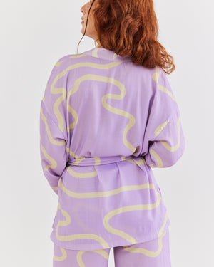 Short Kimono ~ Abstract Lilac Print